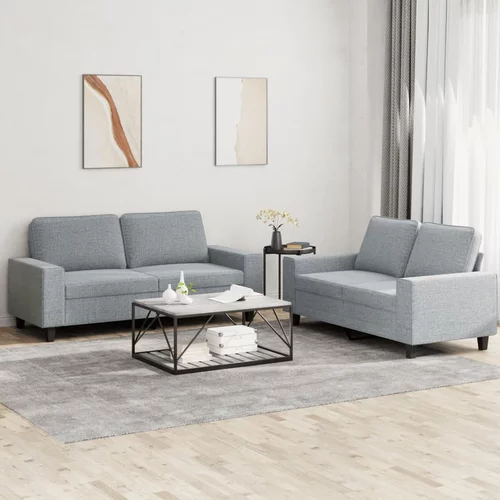  2-dijelni set sofa svjetlosivi od tkanine