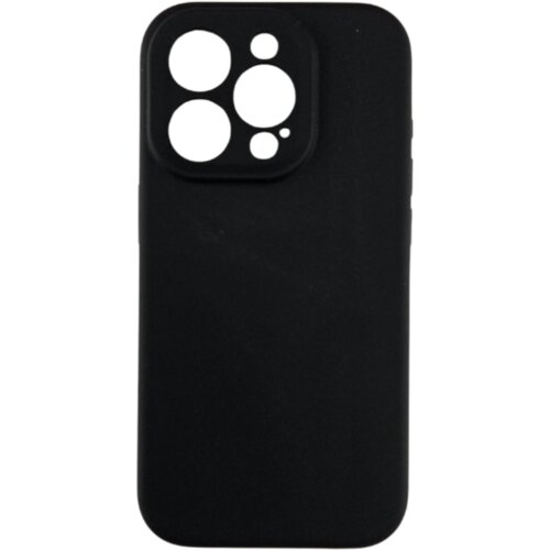 Silikonska futrola sa žaštitom za kamere za iPhone 15 Pro Max Crna Slike
