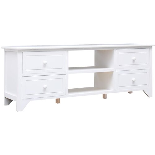 The Living Store TV omarica bela 108x30x40 cm trden les pavlovnije - TV Omarica, (21376601) Slike
