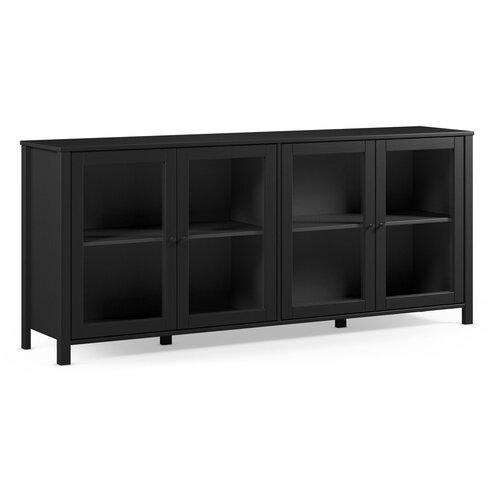 Marckeric Crna vitrina od masivnog bora 186x80x40 cm Alessandra &amp;ndash; Slike
