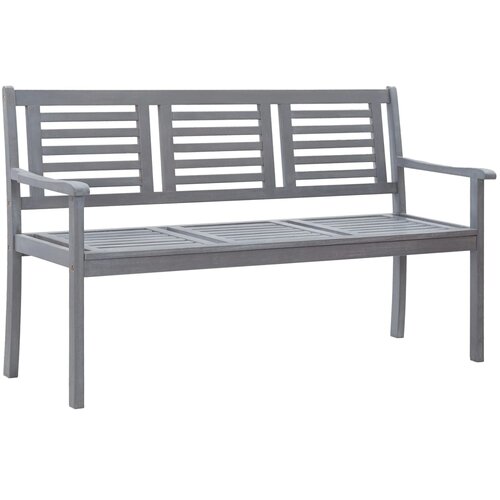 The Living Store Vrtna klop za 3 osebe 150 cm siva trden evkaliptusov les - Klop, (21467009) Slike