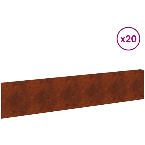  Ograda oko Travnjaka 20 pcs 100 x 22 cm Čelik Rđa Slike