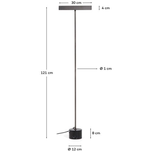 Kave Home Črna stoječa svetilka (vi&amp;scaron;ina 121 cm) Lynor &amp;ndash; Slike