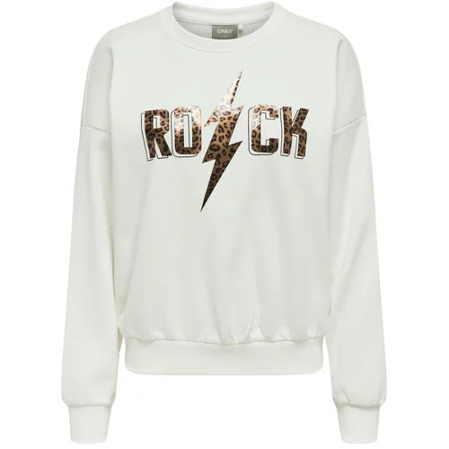 Only Sweater majica 'RUNA' svijetlosmeđa / crna / bijela