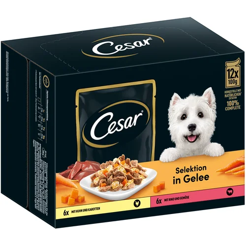 Cesar Selektion meso in zelenjava v želeju - 24 x 100 g