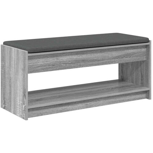  Klupa za hodnik s jastukom Siva Sonoma 100 x 38 x 46 cm Slike