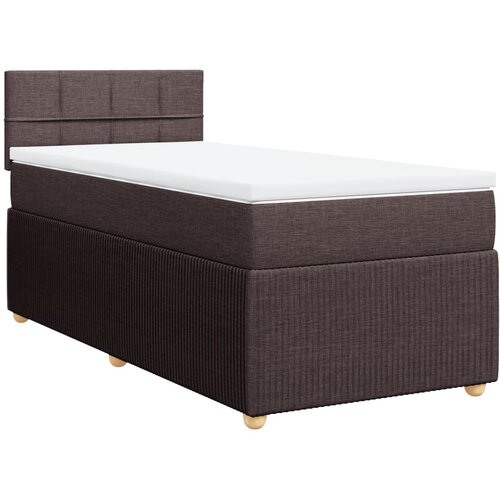 vidaXL Box spring postelja z vzmetnico temno rjava 80x200 cm blago, (21310662) Cene