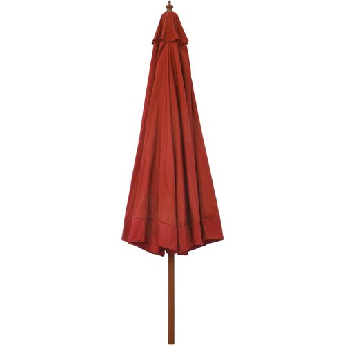  Vrtni suncobran s drvenom &amp;scaron;ipkom 330 cm boja cigle Slike
