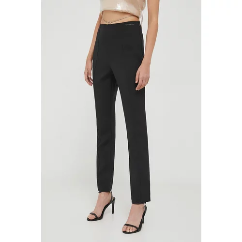 Calvin Klein Jeans Hlače za žene, boja: crna, uski kroj, visoki struk