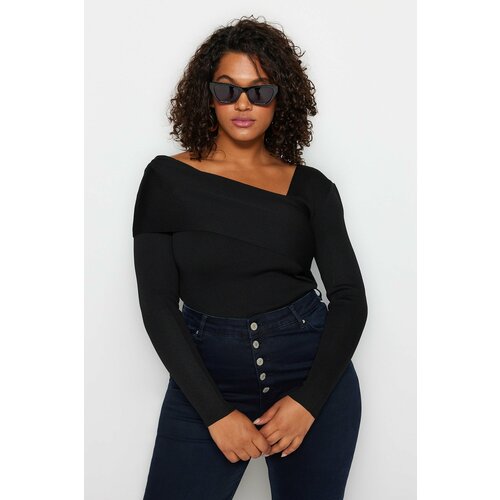 Trendyol Curve Plus Size Sweater - Black - Regular fit Slike