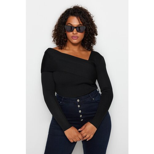 Trendyol Curve Plus Size Sweater - Black - Regular fit Slike