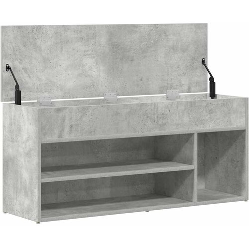  Klupa za cipele boja betona 102x30,5x45 cm konstruirano drvo Slike