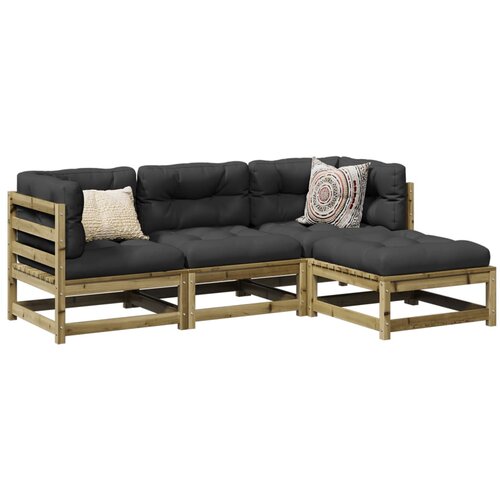 vidaXL 4-dijelni set vrtnih sofa s jastucima od impregnirane borovine Cijene