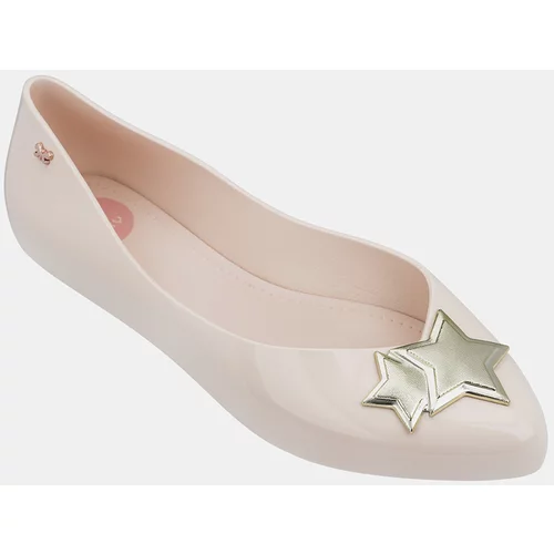 Zaxy Pale pink shiny ballerinas with details in gold Chic