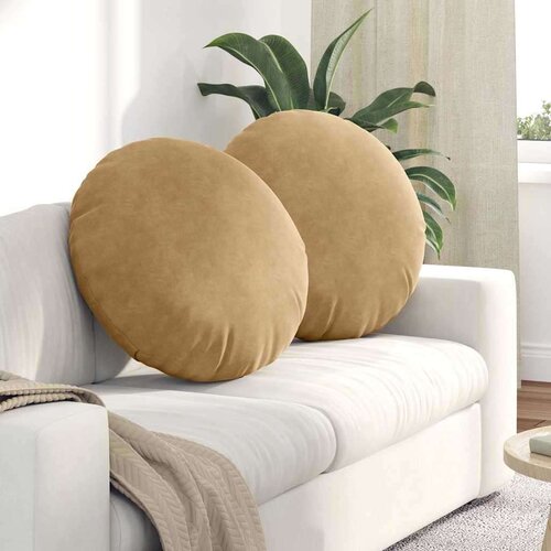 VidaXL jastučići za sjedenje 2 pcs smeđa &amp;Oslash;80 x 29 cm bar&amp;scaron;un Slike