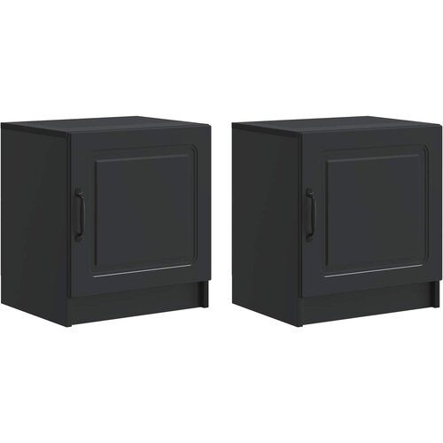  Noćni ormar 2 pcs Crna 43 x 34,5 x 47 cm Konstruirano drvo Cene