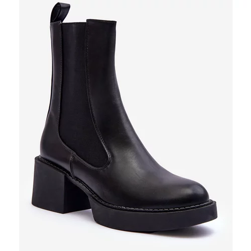 Kesi Chelsea boots with massive high heels, Black Ironna