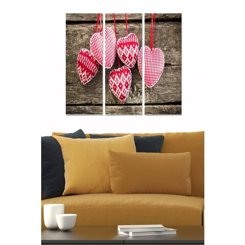 Wallity MDF140895 Multicolor Decorative MDF Painting (3 Pieces) Cene