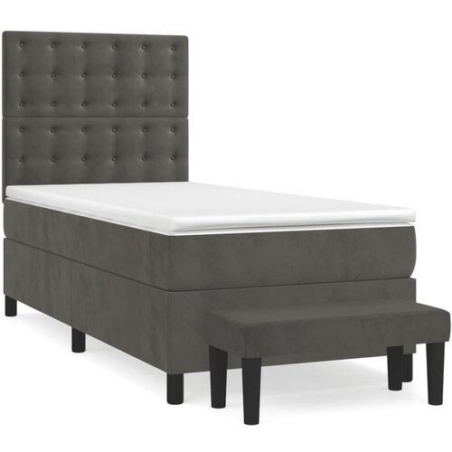 Maison Chic Box spring postelja - Vzmetna postelja z vzmetnico temno siva 100x200 cm žamet SL20609, (21893148) Cene