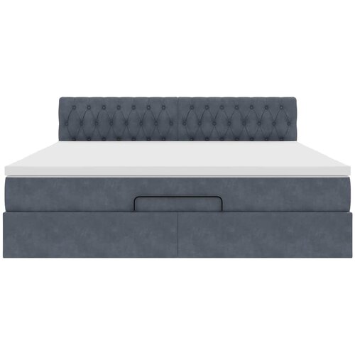  Ottoman krevet s madracem i LED diodama tamno sivi 160x200 cm bar&amp;scaron;un Slike