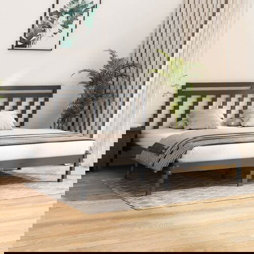 Furnova Posteljni okvir siv iz trdnega lesa 200x200 cm, (21941879) Slike