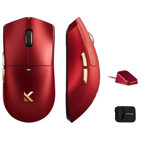 MCHOSE Bežični gaming mi&scaron; K7 Ultra Iron Red /PAW 3950/8K Hz/Omron Mechanical Cene