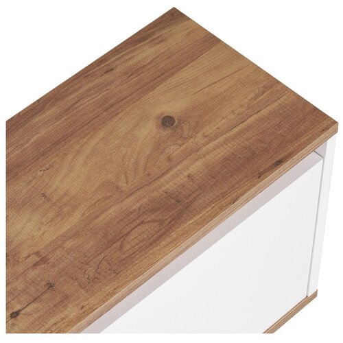Kalune Design Bela/v naravni barvi TV omarica v borovem dekorju 160x42x30 cm Sentinel &amp;ndash; Slike