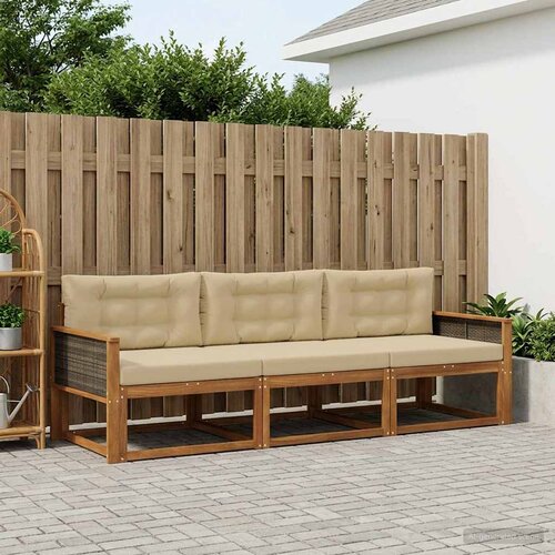  Set vanjskih sofa 3 kom. Prirodna i bež Cene