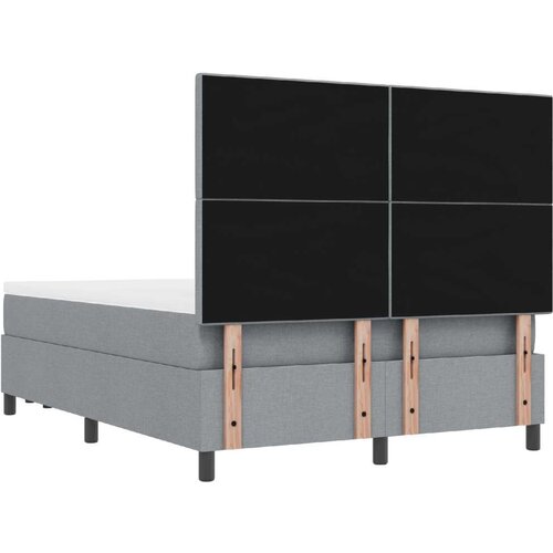  Krevet s madracem Set od 2 Siva Tkanina 140 x 190 cm Madrac Slike