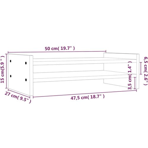  Za monitor sivi 50 x 27 x 15 cm od masivne borovine Slike