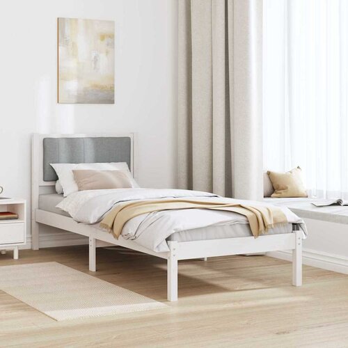  Krevetni okvir s tapiciranim uzglavljem Svijetlo siva Bijela 80 x 200 cm Slike