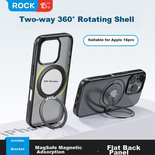  Rock Maska za mobilni telefon iPhone 16 Pro, Providna-crna Slike