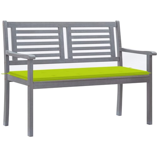  The Living Store Vrtna klop za 2 osebi z blazino 120 cm siv evkaliptusov les - Klop, (21468087) Slike