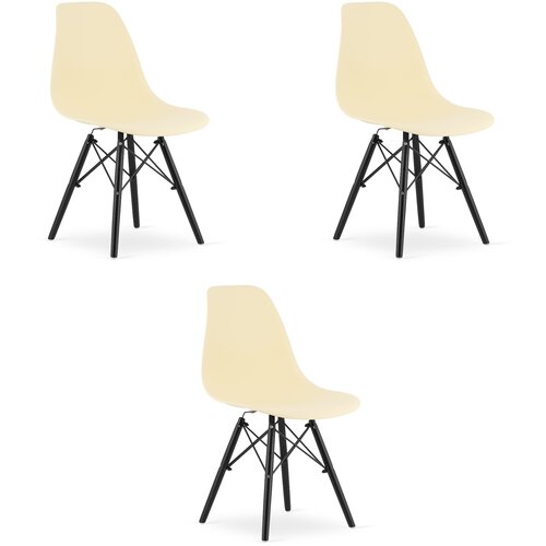 Brandless Stol OSAKA kremast / črne noge x 3, (22030686) Cene