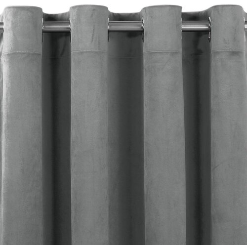  Curtain VILA color graphite style classic silver silver metal eyelets velvet 135x225 HOMEDE Slike