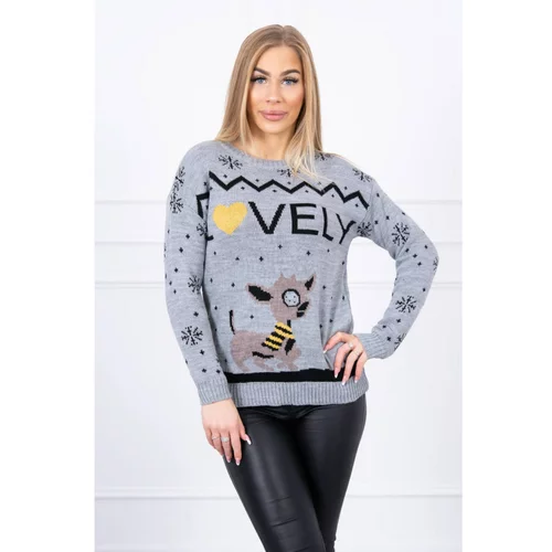 Kesi Christmas sweater with the inscription gray