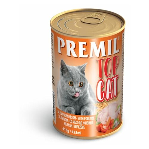 Premil vlažna hrana za mačke top cat živina 415g Slike