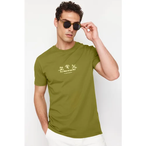 Trendyol Khaki Dragon Printed Regular/Normal Fit T-Shirt