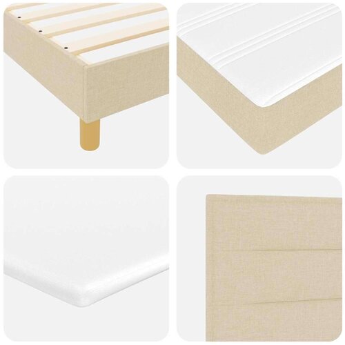 Box spring krevet s madracem Krema 160 x 200 cm tkanina Slike