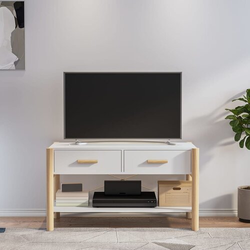 The Living Store TV omarica bela 82x38x45 cm inženirski les - TV Omarica, (21375174) Slike