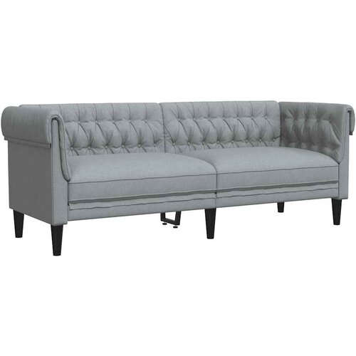  Trosjed Chesterfield svjetlosivi od tkanine Slike
