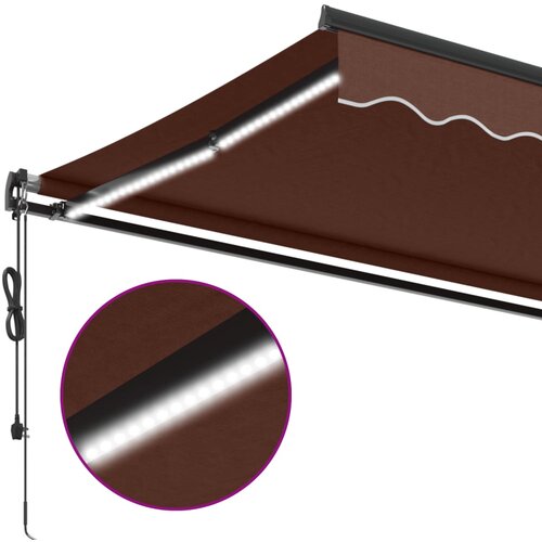 Tenda na automatsko uvlačenje s LED smeđa 450 x 350 cm Slike