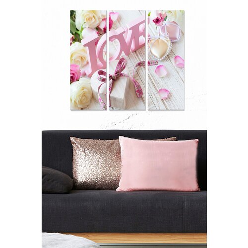 Wallity MDF140892 multicolor decorative mdf painting (3 pieces) Slike