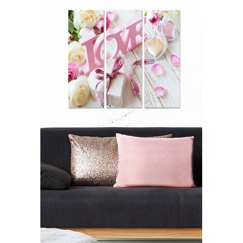 Wallity MDF140892 Multicolor Decorative MDF Painting (3 Pieces) Cene