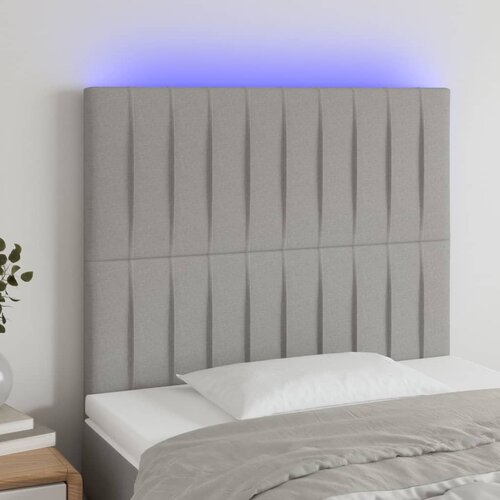  The Living Store LED posteljno vzglavje svetlo sivo 80x5x118/128 cm blago - LED Vzglavje, (21452034) Cene