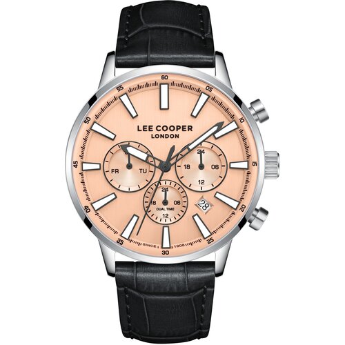 Lee Cooper Muški sat LC08401.301, Roze zlatno kućište, Crne boje Cene