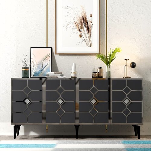 Hanah home cagla - anthracite, silver anthracitesilver console Slike