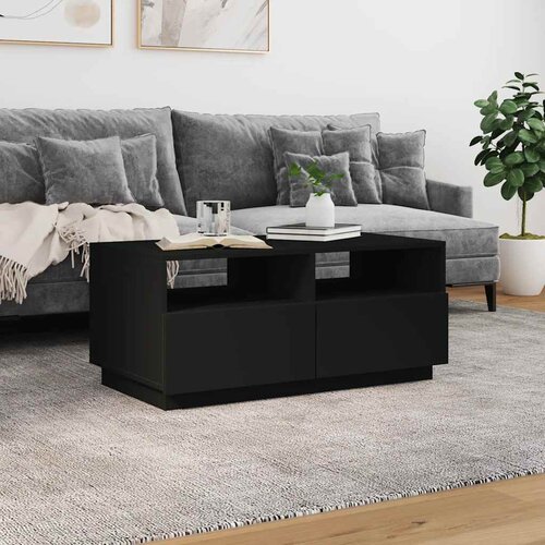  Stolić za kavu s LED svjetlima crni 90x49x40 cm Slike