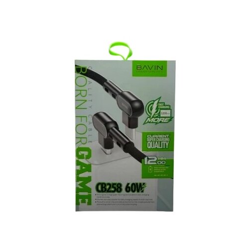 BAVIN kabl cb258cc 90&deg; 60w 1,2m type c-type c bela ( 90137 ) Cene
