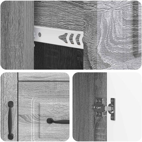  Kreveta Siva sonoma 66 x 34,5 x 87 cm Konstruirano drvo Slike